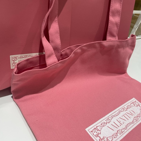 Valentino Canvas Tote Bag Pink Logo Amam Bakery Town London Tote Novelty GWP New - Picture 4 of 7